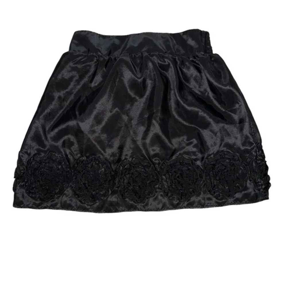 BCX Black Skirt Flowers Large Party Holiday Style 0039404